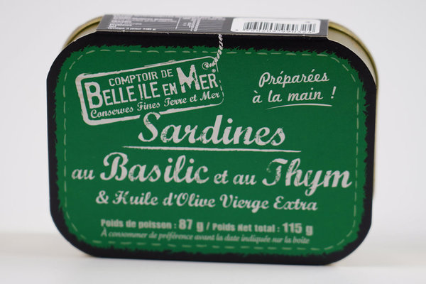 Sardinen mit Basilikum und Thymian in Olivenöl  - 115 g