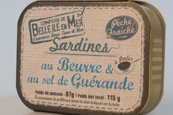 Sardinen mit Butter und Meersalz zum Braten- 115 g